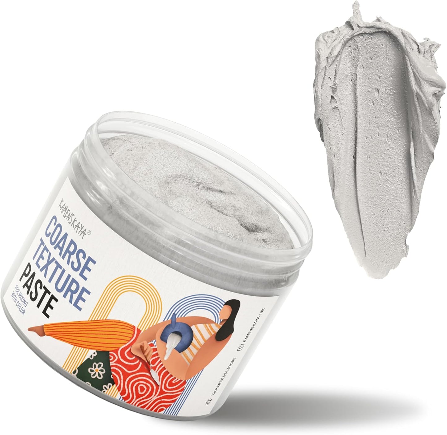 KAMENSKAYA Coarse Texture Paste - Modeling Paste Acrylic Medium, for Acrylic Paint - 16.9 fl oz (500 ml)