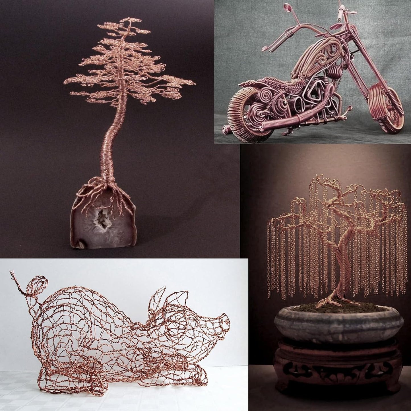 Aluminum Craft Wire, 32.8 Feet 3.0 mm/ 8 Gauge Brown Bendable Soft Metal Aluminum Wire Roll Bulk for DIY Crafts Sculpting Jewelry Making