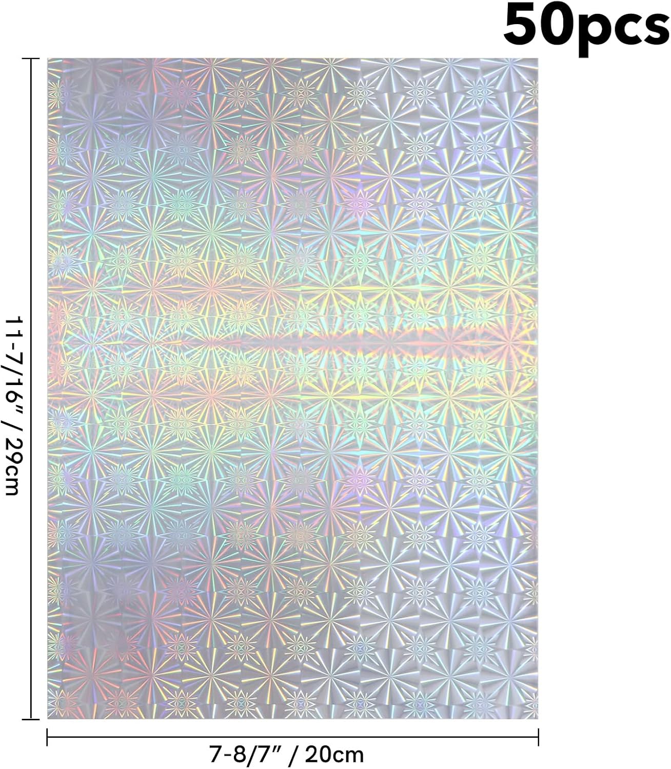 Briartw 20x29cm Hot Foil Paper 50 Sheets Pack Toner Reactive Foil Hot Stamping Foil Paper by Laser Printer and Laminator for Scrapbooking Craft Cardmaking DIY Album (Silver Snowflake, 50 Sheets)