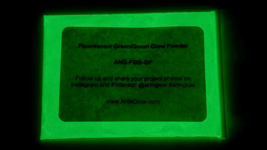 Glow in The Dark Pigment Powder - Neutral and Fluorescent Color for Art Painting, Fine Art, Nail Art Paint, and DIY Crafts - Long Lasting, 10+ Color Options - Fluorescent Green - (60 Grams/ 2.12 oz)