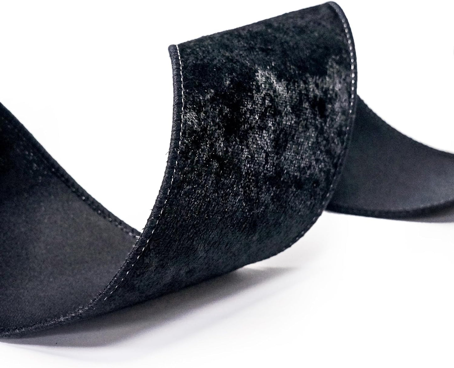 Black Velvet Ribbon 2.5 Inch x 10 Yards for Christmas Tree Topper Home Decoration Wreath Gift Wrapping DIY Craft