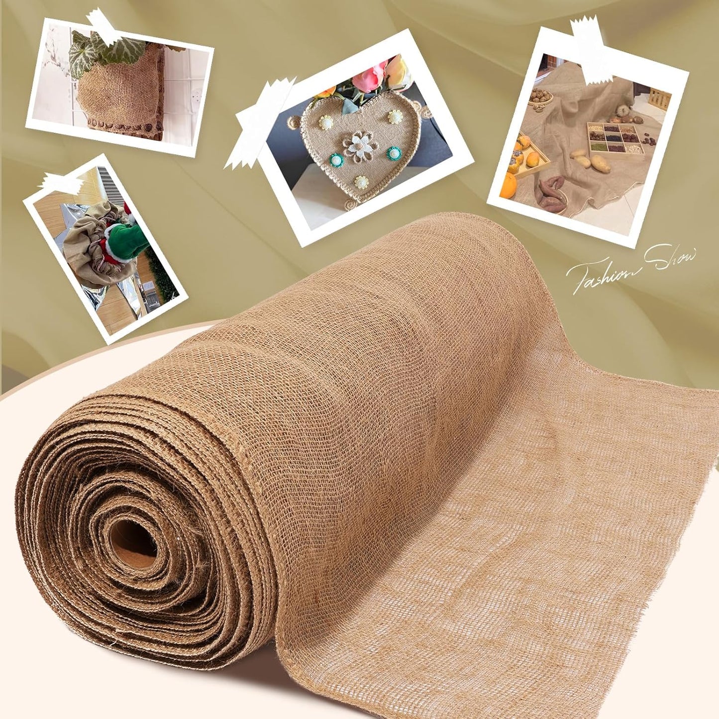 40" x20 Feet Premium Natural Burlap Fabric Roll – Multipurpose for Gardening, Weddings, Crafts & Holiday Decor – Wedding Aisle Runner, Halloween/Christmas Burlap, Weed Barrier & More