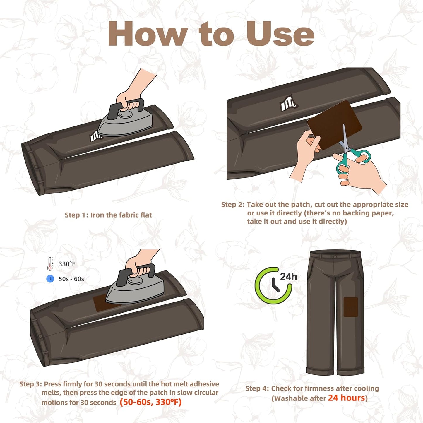 Iron on Patches for Clothes, 20 Pieces Patches for Cloth, 100% Cotton Fabric Patches for Clothing, Bag, Hat Repair, Clothing Repair Decorating Kit 3.7" by 4.9" (9.5 cm x 12.5 cm, Light Colors Series)