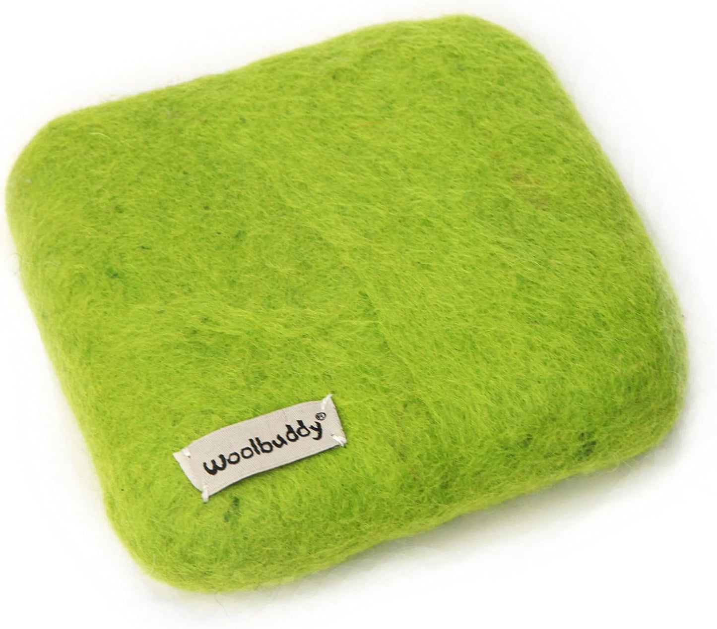 Woolbuddy Needle Felting Pad - Durable Wool Mat for Craft Projects, Foam Alternative, 6"x6"x1.5" (Lime)