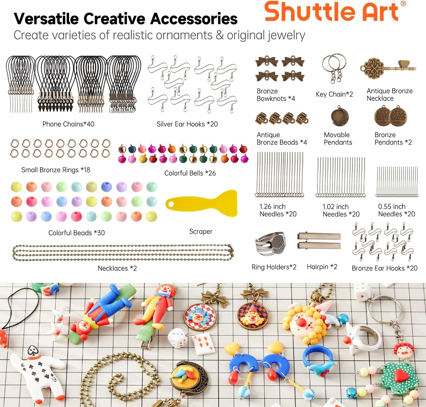 Shuttle Art 112 Colors Polymer Clay Kit with 20 Clay Tools, 16 Kinds of Accessories, Non-Toxic, Non-Sticky, Ideal DIY Art Craft Gift for Kids Adults