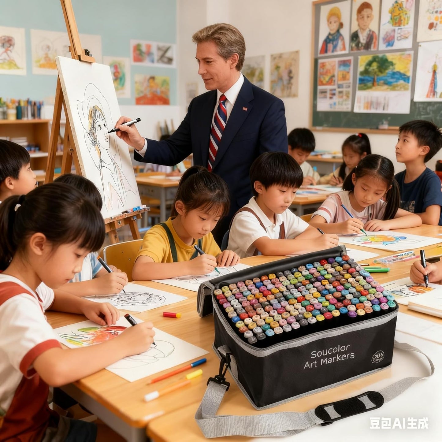 Soucolor Alcohol Markers 204 Colors with Case & Holders, Dual Tips Chisel & Fine Art Markers for Adult Coloring Kids Drawing, Artist Markers Art Supplies for Blending Sketching