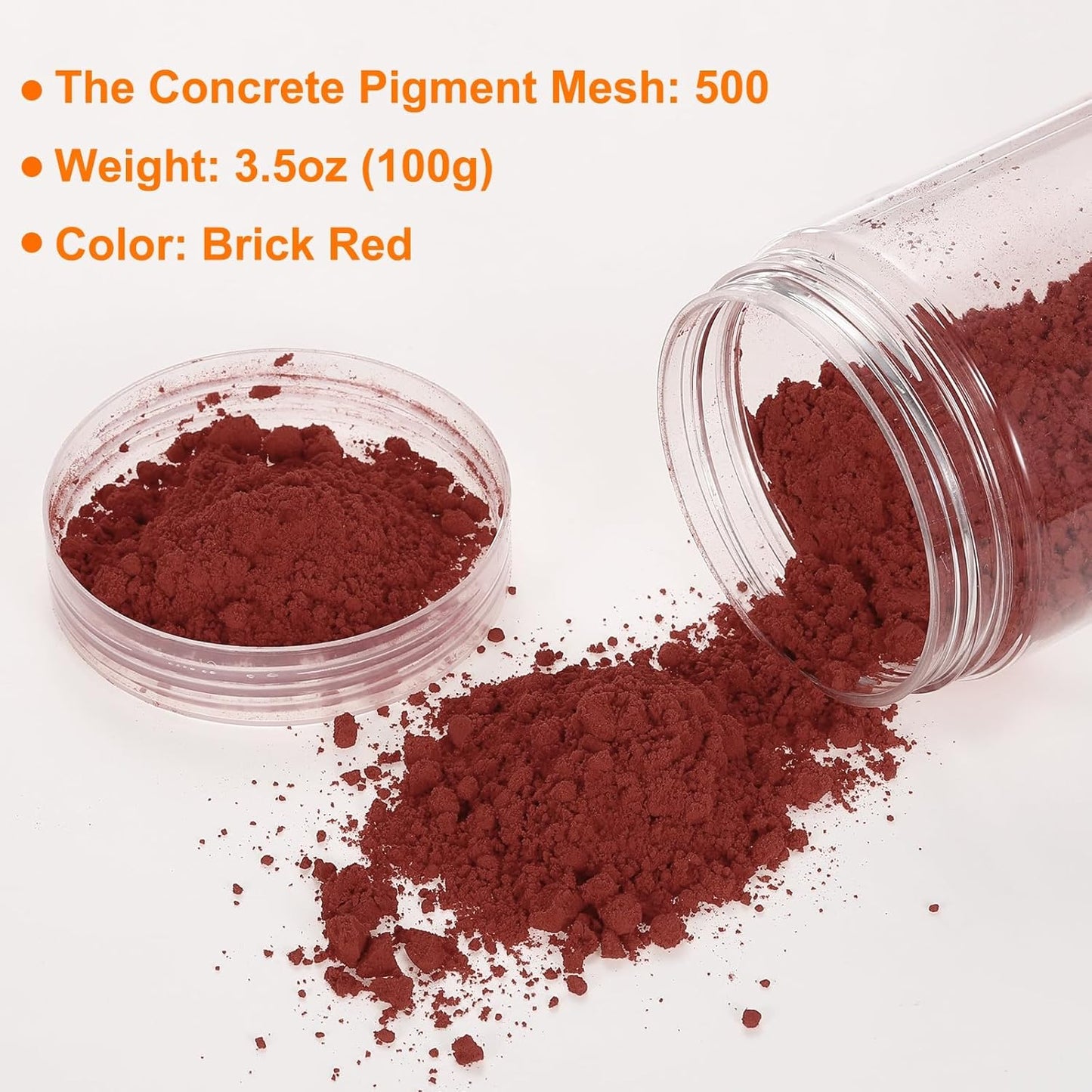 HARFINGTON Iron Oxide Powder Concrete Pigment 500 Mesh 3.5oz (100g) Iron Oxide Grout Pigment for Pastel Tile Paint Concrete Cement, Brick Red