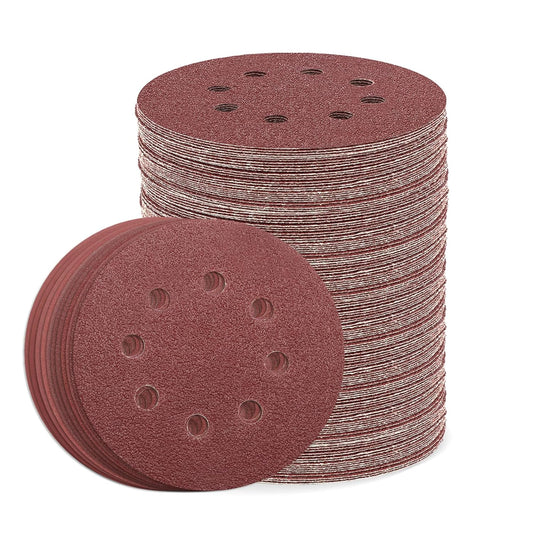 110pcs 5 Inch Sanding Disc, ZEHIQ 8 Hole Hook and Loop Sandpaper Assortment 40 60 80 100 120 150 180 240 320 400 600 Grits Orbital Sanding Pads for Random Orbital Sander