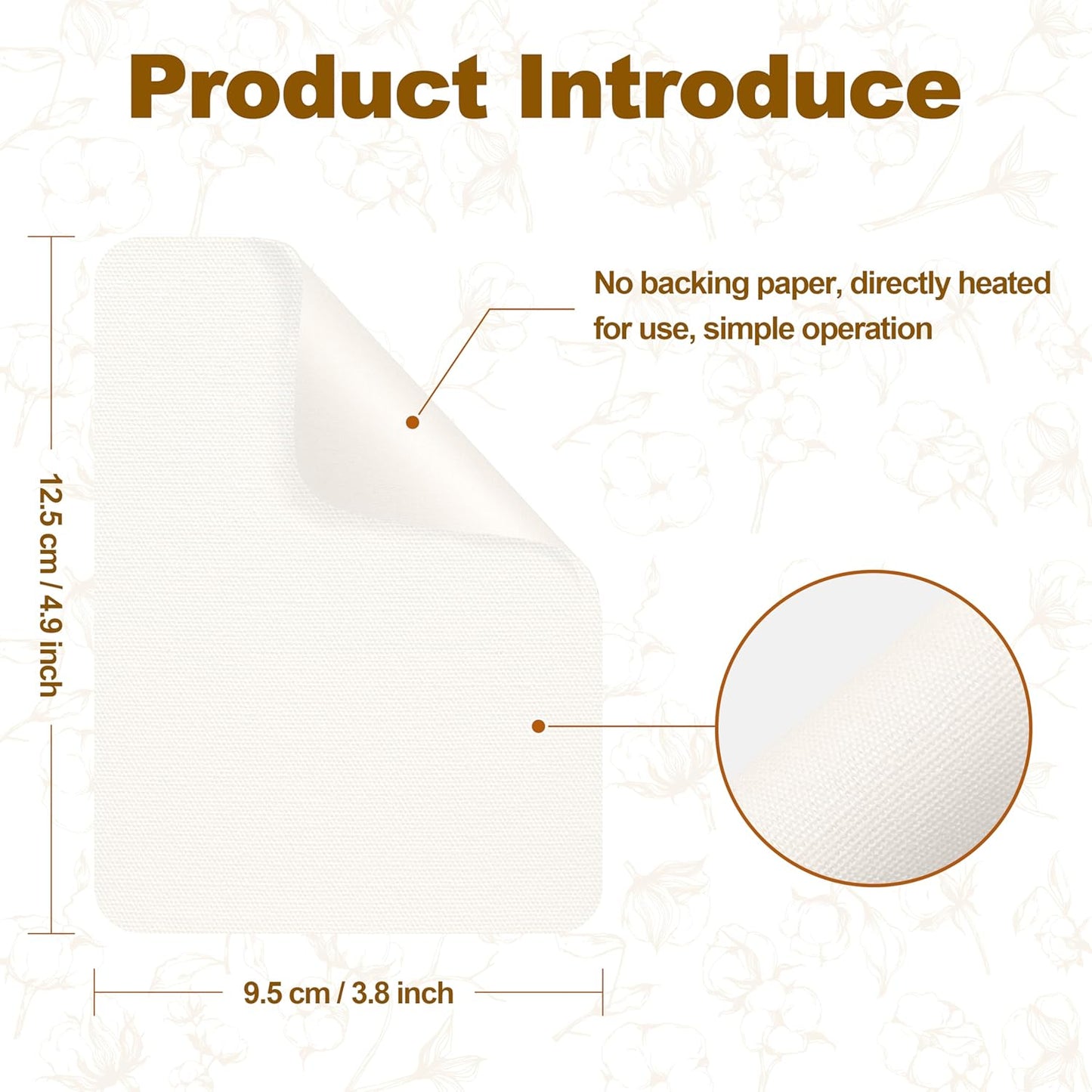 Iron on Patches, 8 Pieces Iron on Canvas Patches, Fabric Patches for Couch, Tent, Clothing, Seat, Canvas Repair Decorating Kit 3.7" by 4.9" (9.5 cm x 12.5 cm, White)