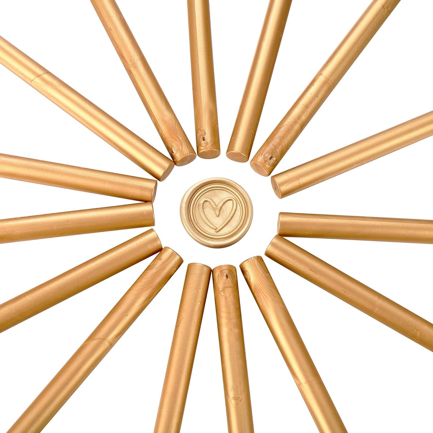 Yoption 15 Pieces Light Gold Glue Gun Sealing Wax Sticks for Wax Seal Stamp, Great for Wedding Invitations, Envelopes, Cards, Christmas Gift Ideas, Wine Packages (Light Gold)