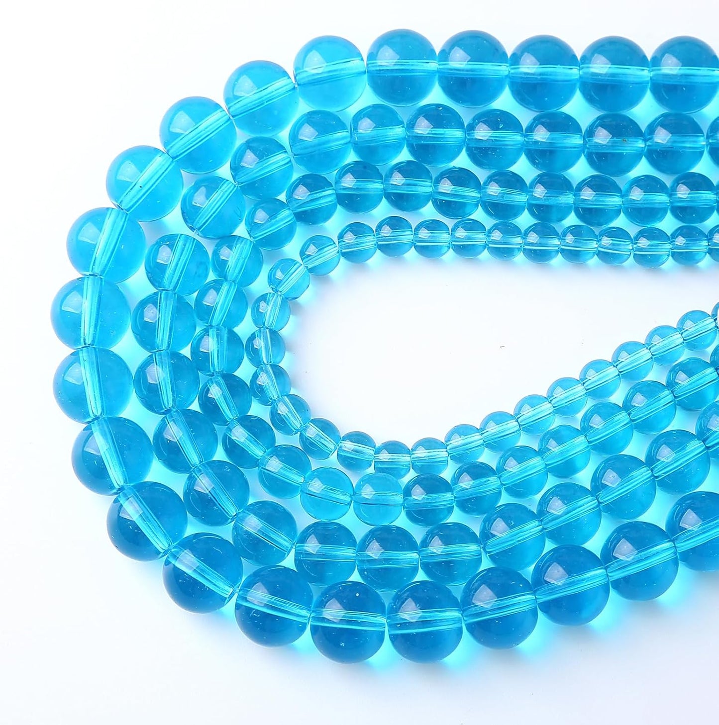 32pcs 12mm Topaz Blue Crystal Glass Beads Round Loose Spacer Beads for Jewelry Making DIY Bracelet Necklace Healing Power Stone