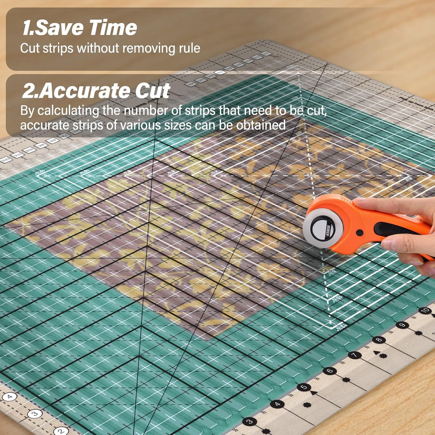 Quilting Ruler,17-3/4in x 22in,Slotted Patchwork Ruler & Template,Non-Slip Grip Acrylic Fabric Strip Cutting, Sewing, Crafting
