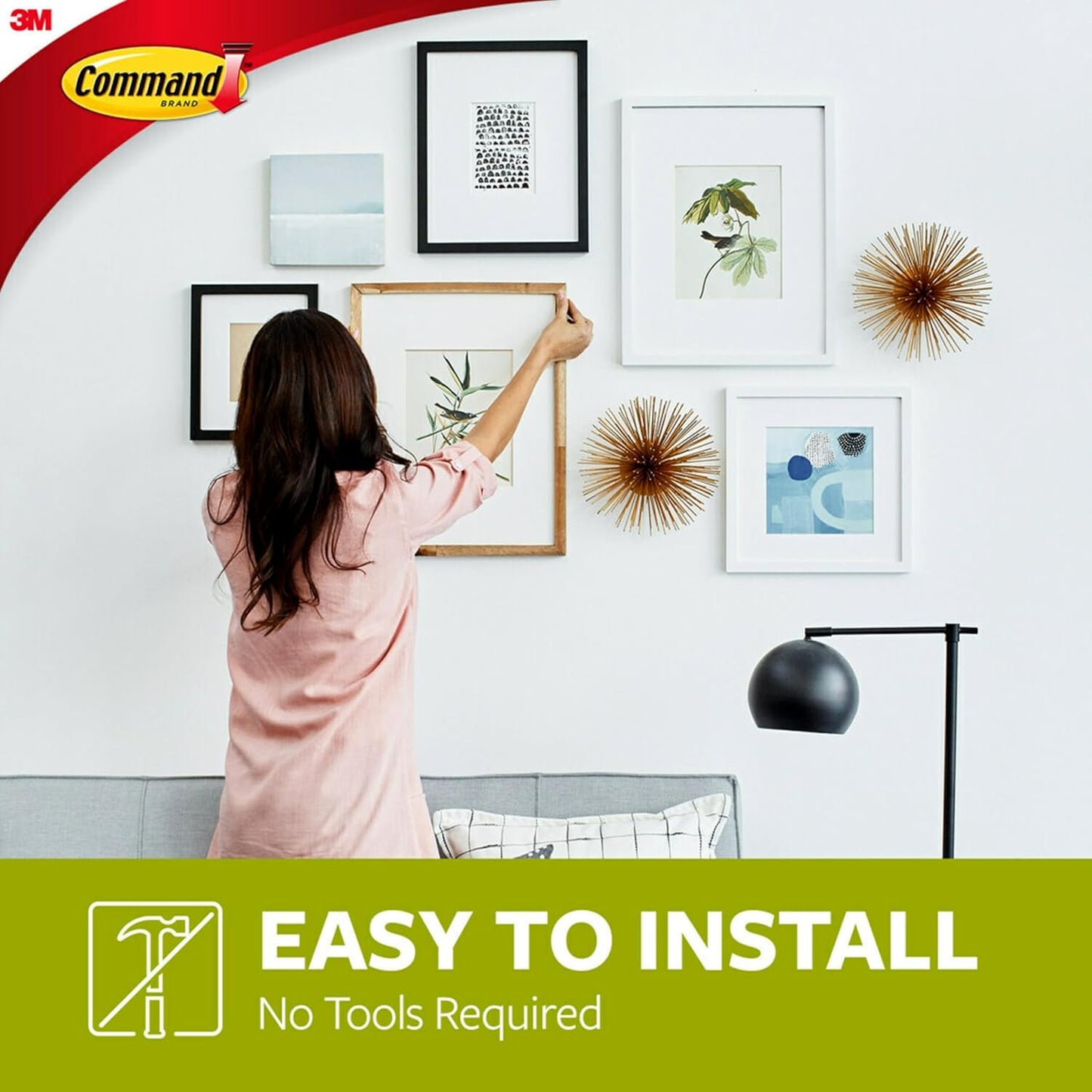Command 5 lb Universal Picture Hanger, 1 Frame Hanger, 2 Command Strips and 2 Frame Stabilizer Strips for Sawtooth, D-Ring, Wire, Keyhole and Other Frames, Damage-Free Hanging for Home Decor