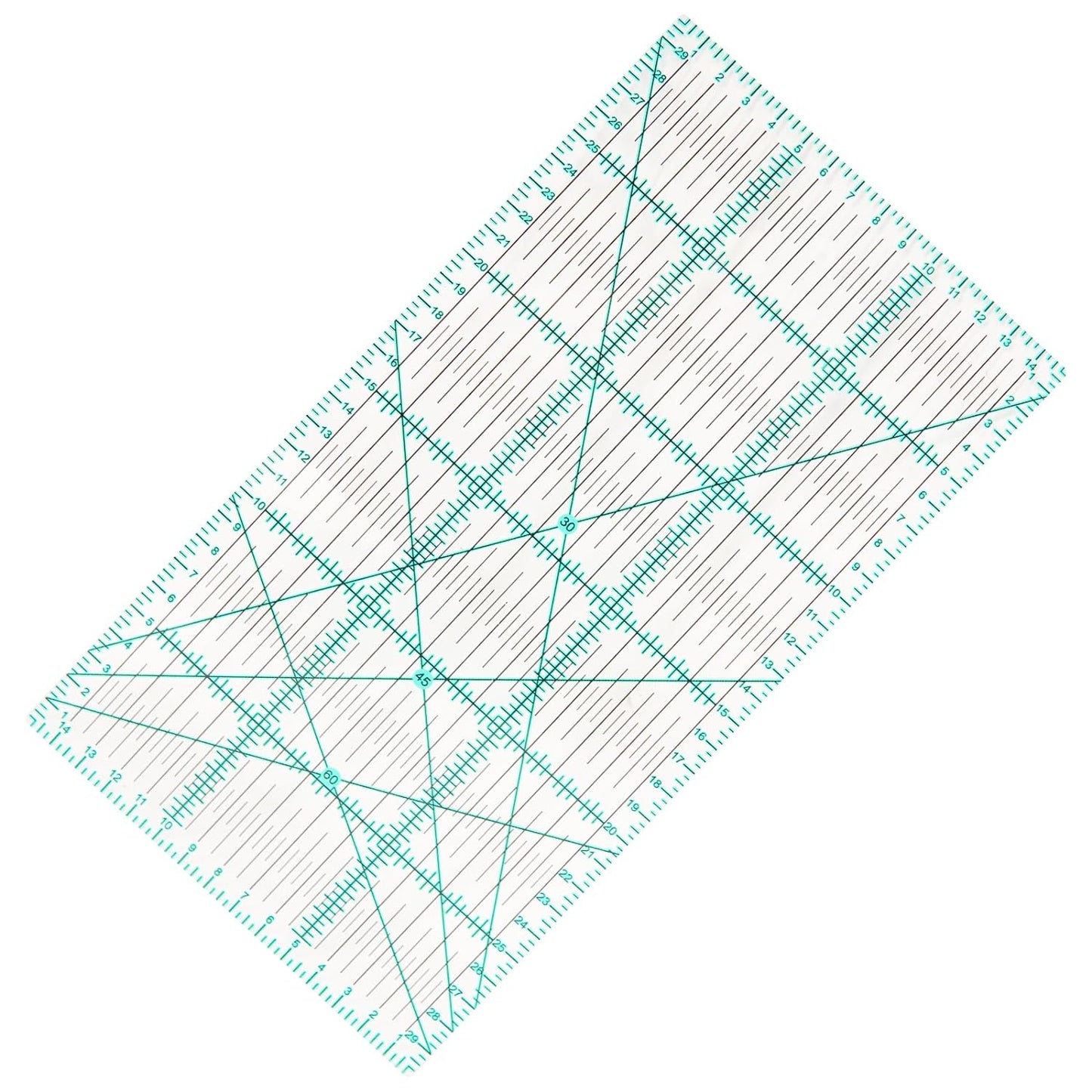 MANUFORE 15 x 30cm Sewing Acrylic Ruler Anti-Slip Metric Ruler DIY Quilting Tools with Clear Printed Lines for Precise Cutting