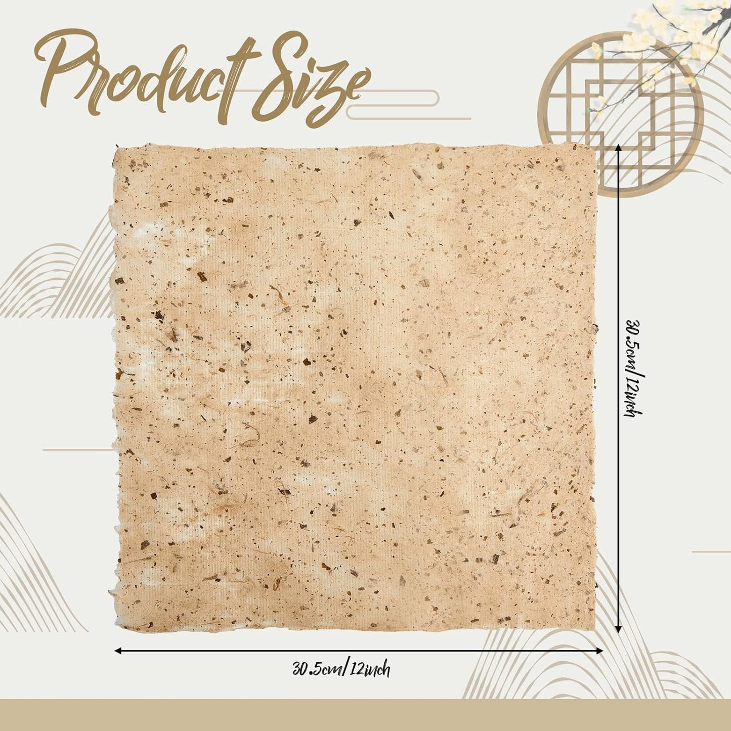 Henoyso 60 Pcs 16 x 12 Inches Mulberry Rice Paper, Handmade Decoupage Paper Sheets, Vintage Washi Carfts DIY Painting for Calligraphy Drawing Writing Scrapbooking Art Supplies