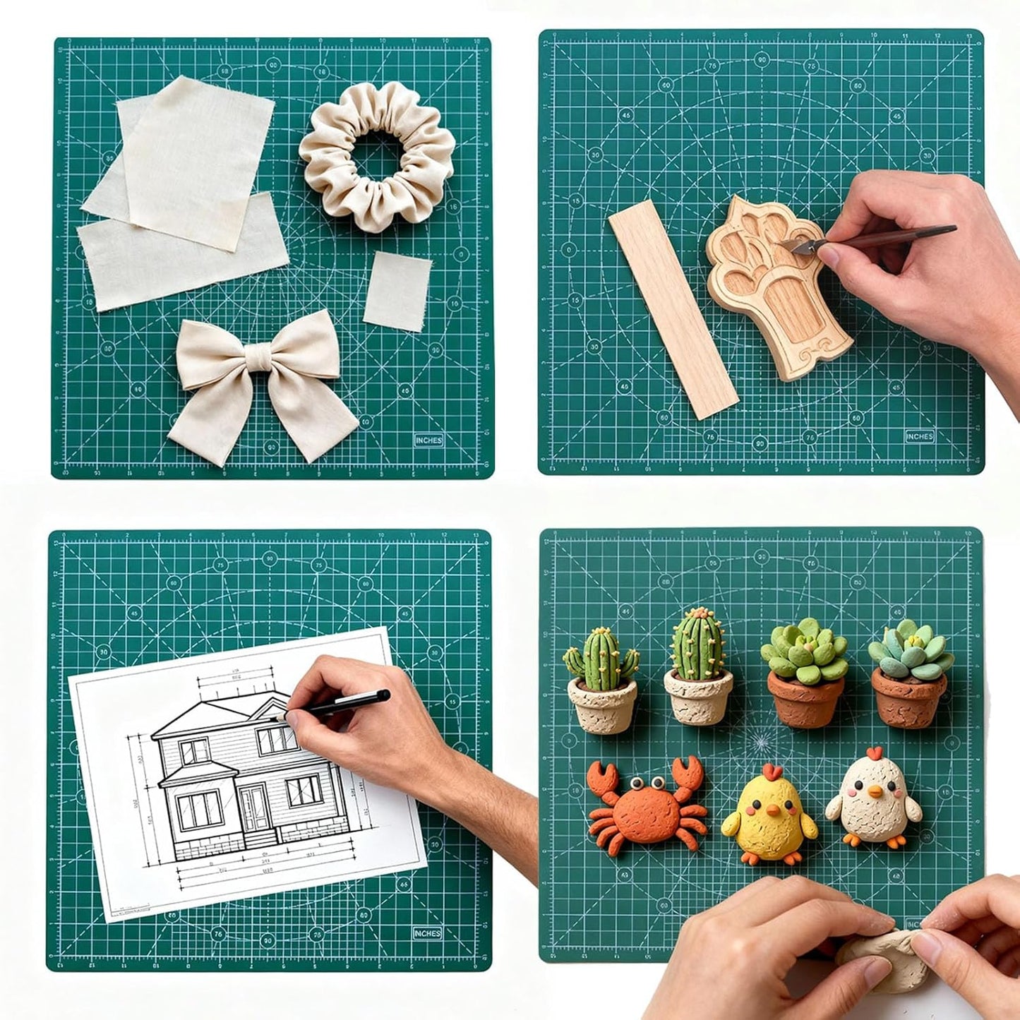 Rotating Cutting Mat 13"x13" Grid, Self Healing Cutting Mat for Quilting,Sewing,Fabric,Sewing Supplies Mat with 360 Degree Rotating Anti-slip Base