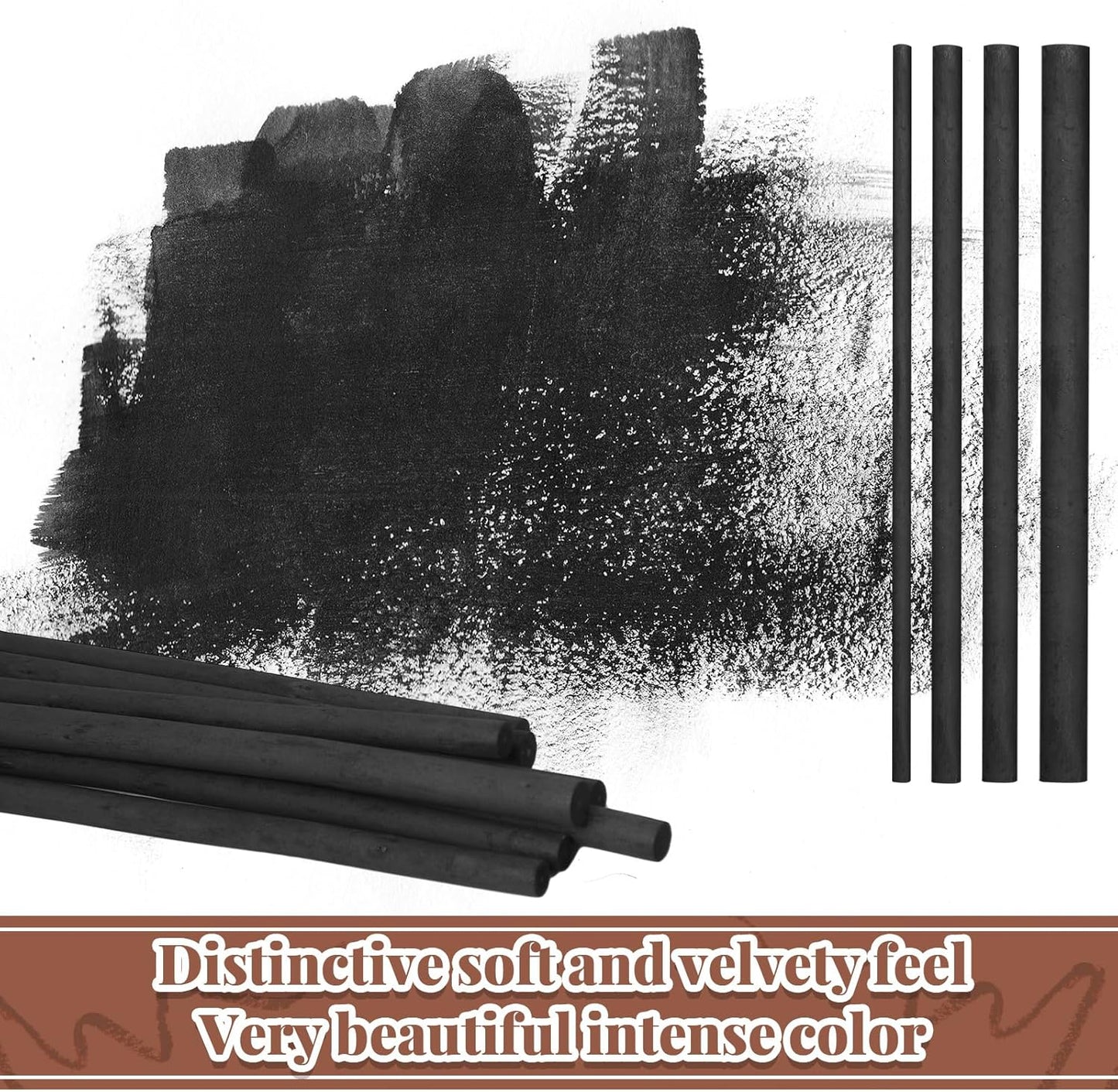 Gueevin 60 Pcs Willow Charcoal Sticks, Willow Charcoal, Artists, Beginners, Students, Perfect for Sketching, Drawing, Shading, and Fine Art Christmas Gifts for Art (2-4mm，4-5mm，5-7mm，7-9mm)