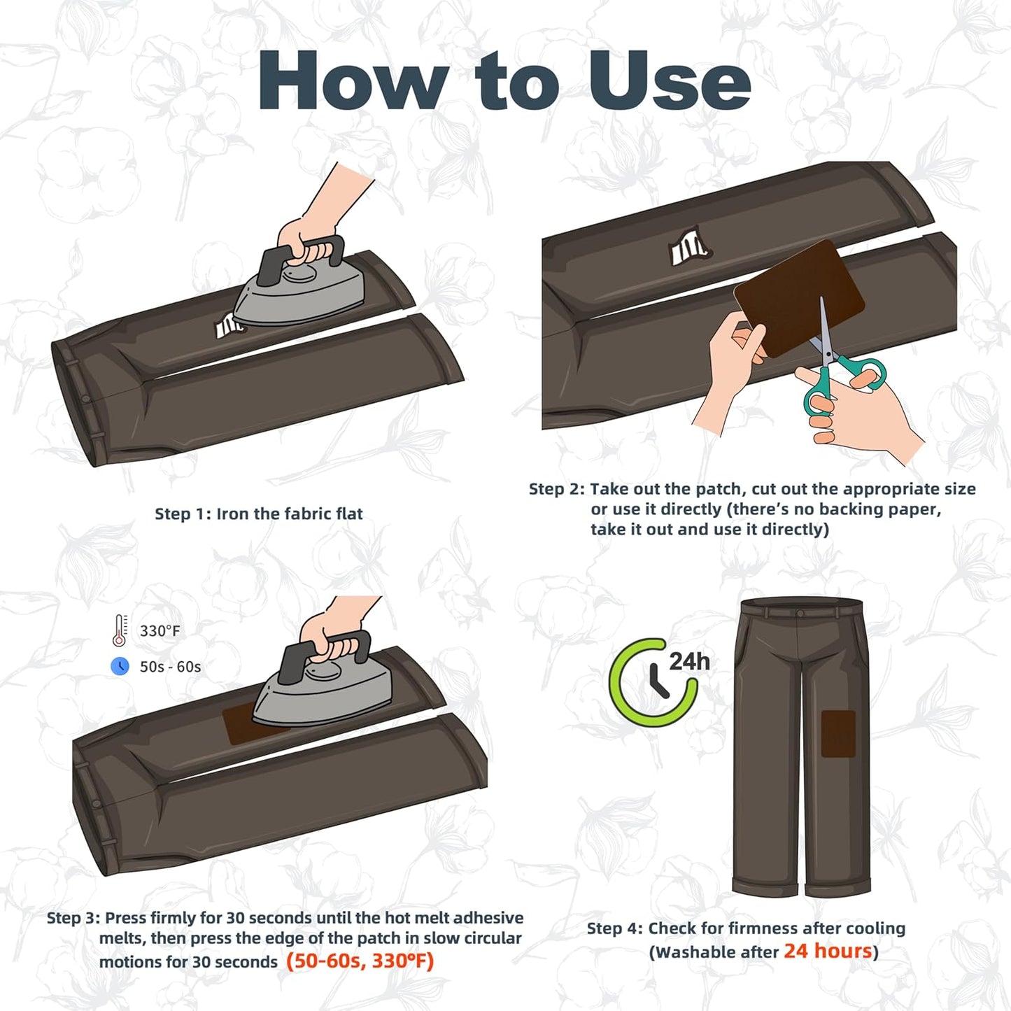 Iron on Patches for Clothes, 20 Pieces Patches for Cloth, 100% Cotton Fabric Patches for Clothing, Bag, Hat Repair, Clothing Repair Decorating Kit 3.7" by 4.9" (9.5 cm x 12.5 cm, Dark Colors Series)