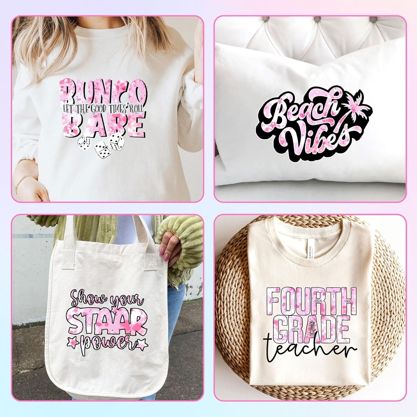 Tintnut Splash Heat Transfer Vinyl Roll - 12 Inch x 5ft Pink and White Watercolor Ink Patterned HTV Splatter Iron On Vinyl DIY T-Shirts Hats Clothes Canvas Bags for Cricut or Silhouette Cameo