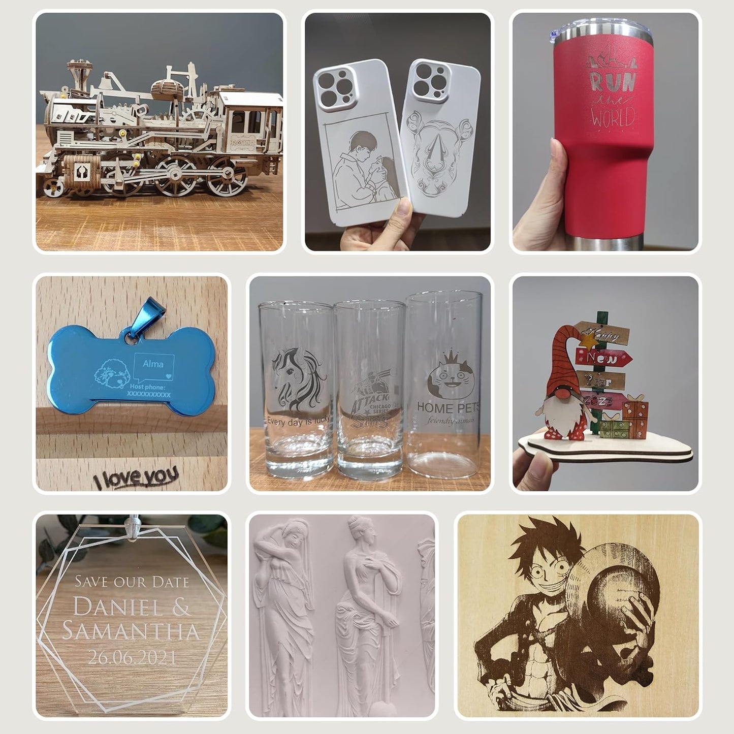 CK1-20 20000mW Laser Engraver Machine Laser Cutter Laser Cutting Engraving Tool Engraving Machine for Wood, Metal, Plastic, Paper, Leather, Sponge Paper, Alumina