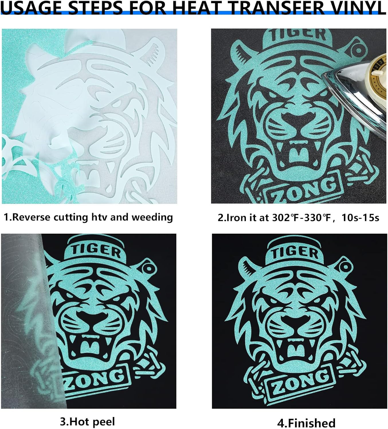 FUNKAKA Blue Heat Transfer HTV Vinyl Bundle, 8 Rolls 12" x 3ft Iron On Vinyl for T-Shirt 8 Assorted Blue Colors HTV for All Cutter Machines Easy to Cut