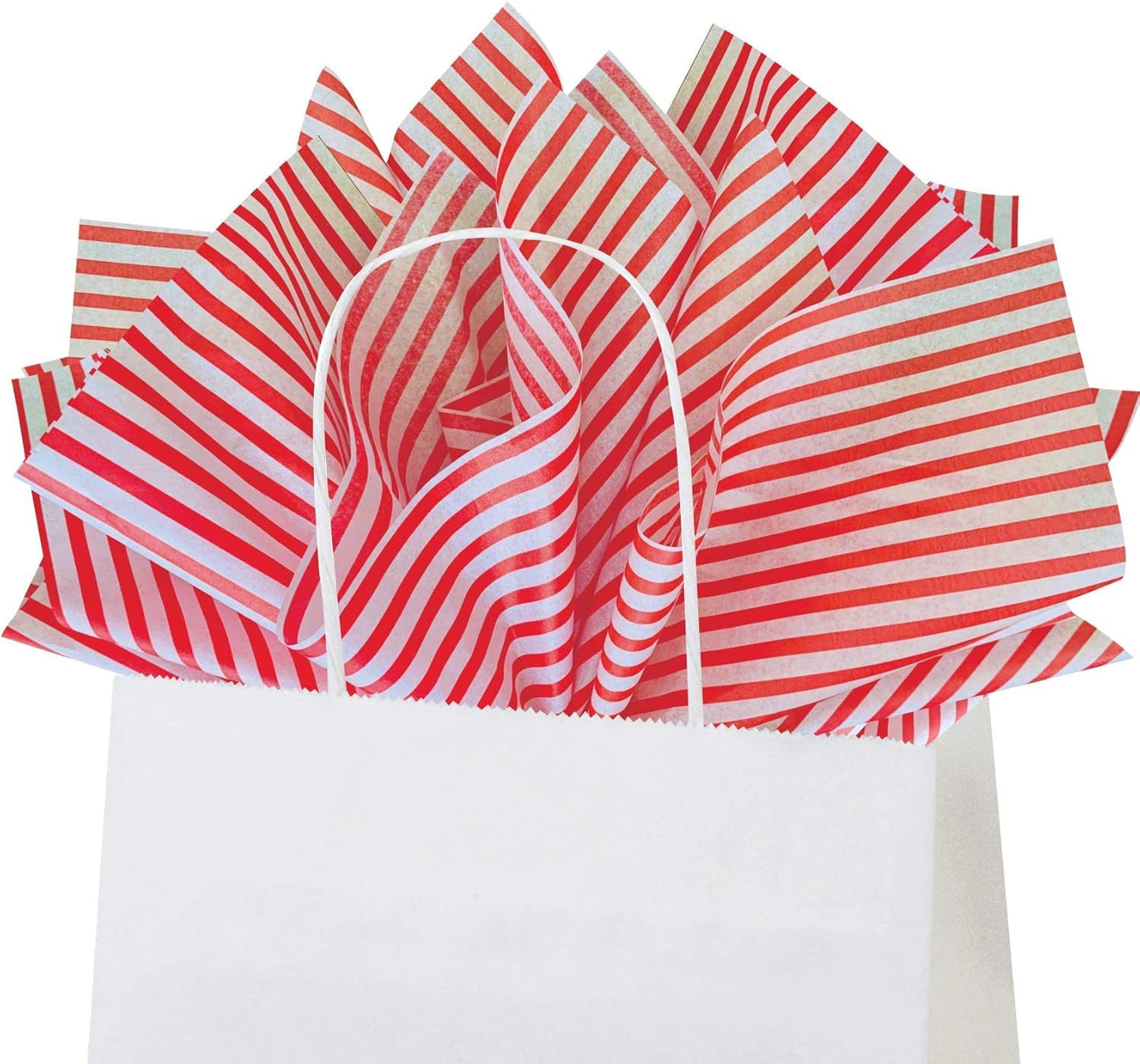 Flexicore Packaging Red Pin Stripe Print Gift Wrap Tissue Paper Size: 15 Inch X 20 Inch | Count: 100 Sheets | Color: Red Pin Stripe