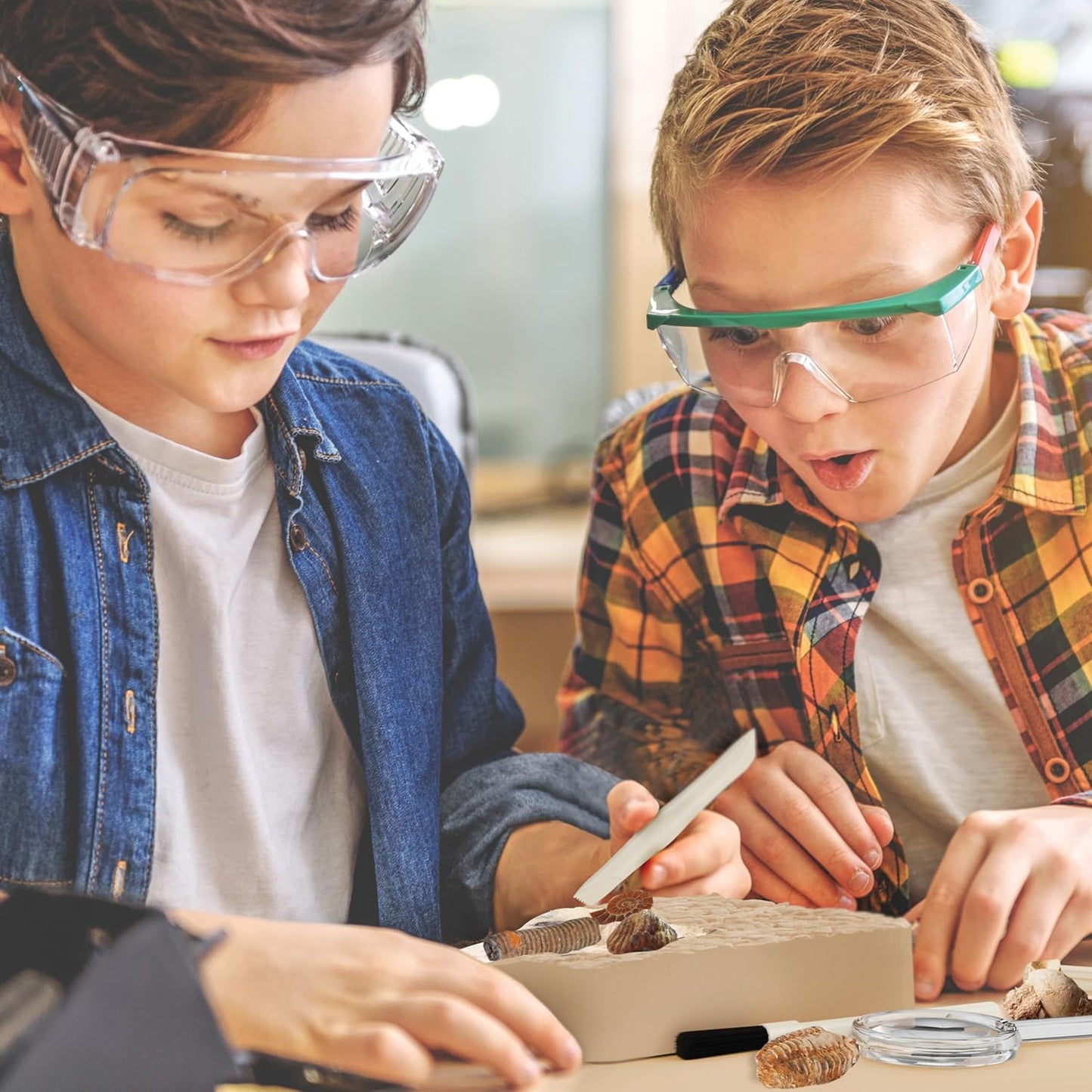 Dan&Darci Real Fossil Dig Kit for Kids - Science Kits for Boys & Girls Age 8-12 - Birthday Gift Ideas for 8, 9, 10, 11, 12 Year Old Boy or Girl - Fossils Digging STEM Toys for Ages 8-13