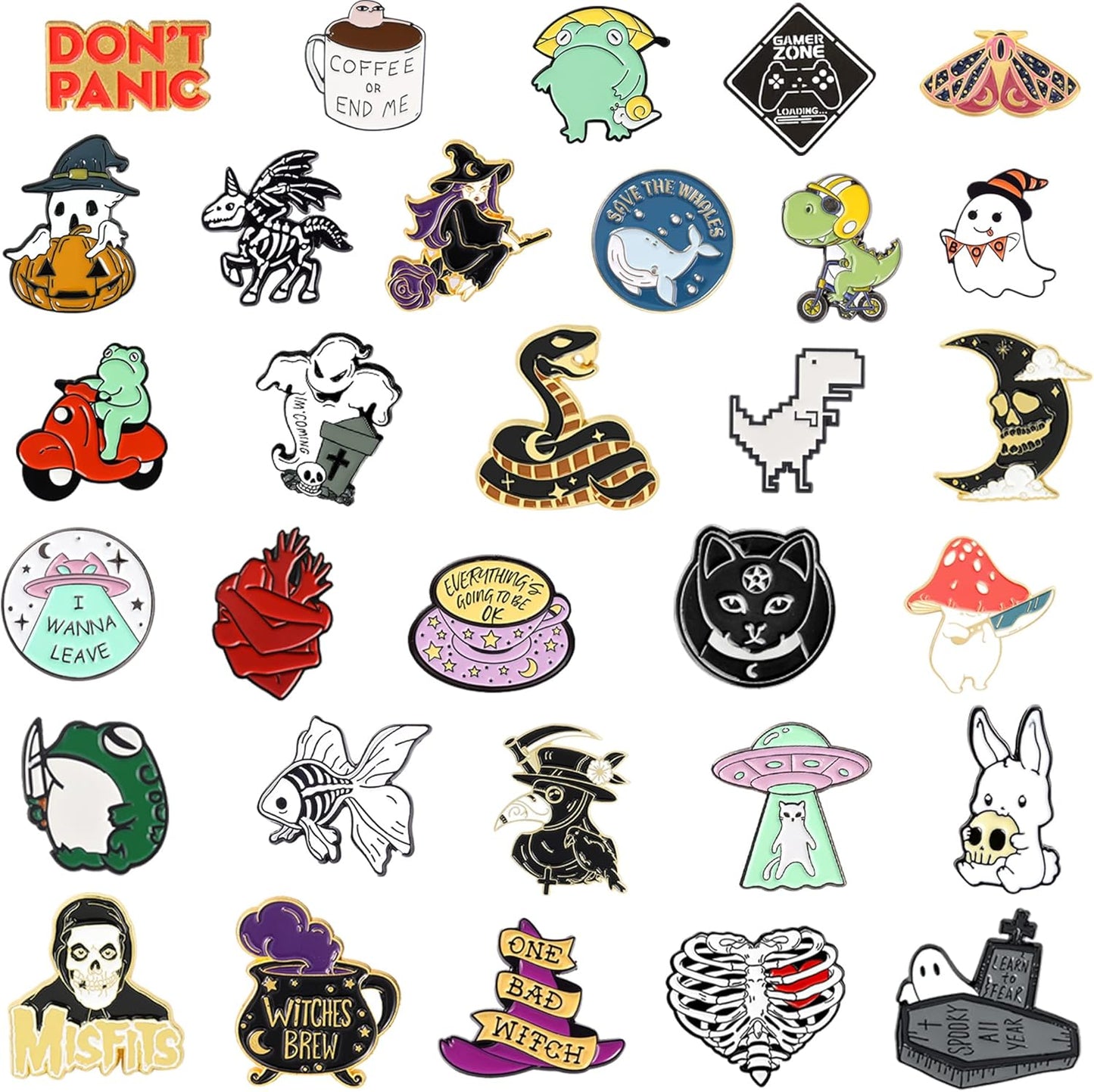 20/40/50 PCS Cute Enamel Backpack Pins, Funny Enamel Pins Bulk Set Cool Button Pins Aesthetic Brooch Lapel Pins Anime for Backpacks, Jackets, Hats, Kids, Girls