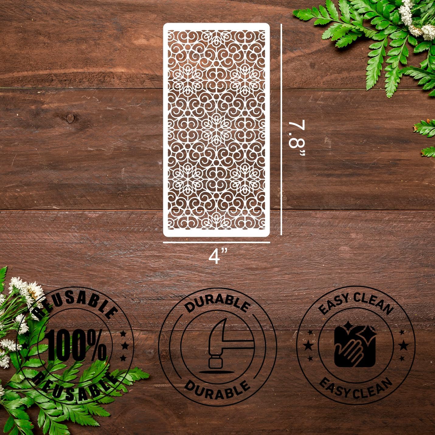 Floral Stencils for Crafts Reusable Damask Texture Stencils for Painting Background Stencil Drawing Templates for Wood Canvas Furniture Scrapbooking