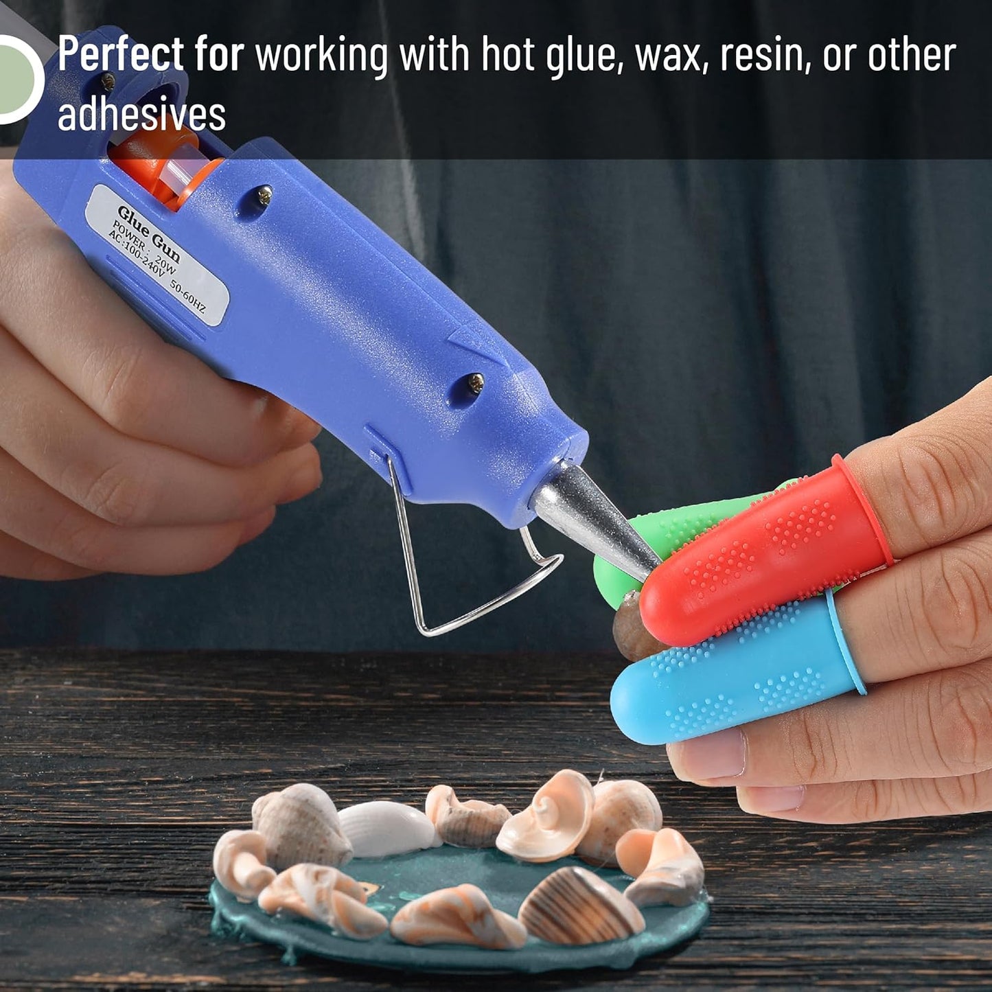 Mr. Pen Hot Glue Gun Silicone Finger Protectors, 24 pcs, Pastel Colors Finger Tips and Grip