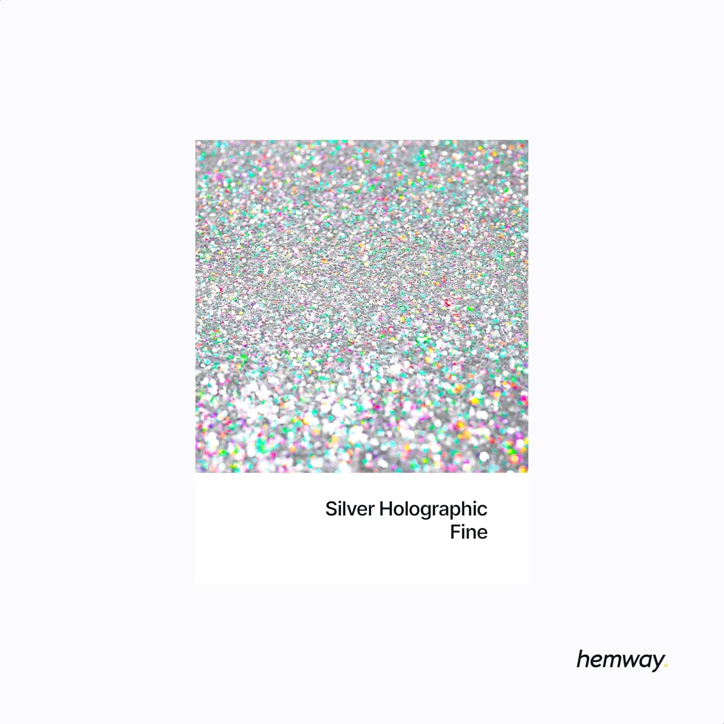 Hemway Polyurethane & Epoxy Resin Glitter 100g / 3.5oz Metallic Crystal Flake Additive for Flooring Jewelry Tumblers Glass Pigment - Fine (1/64" 0.015" 0.4mm) - Silver Holographic