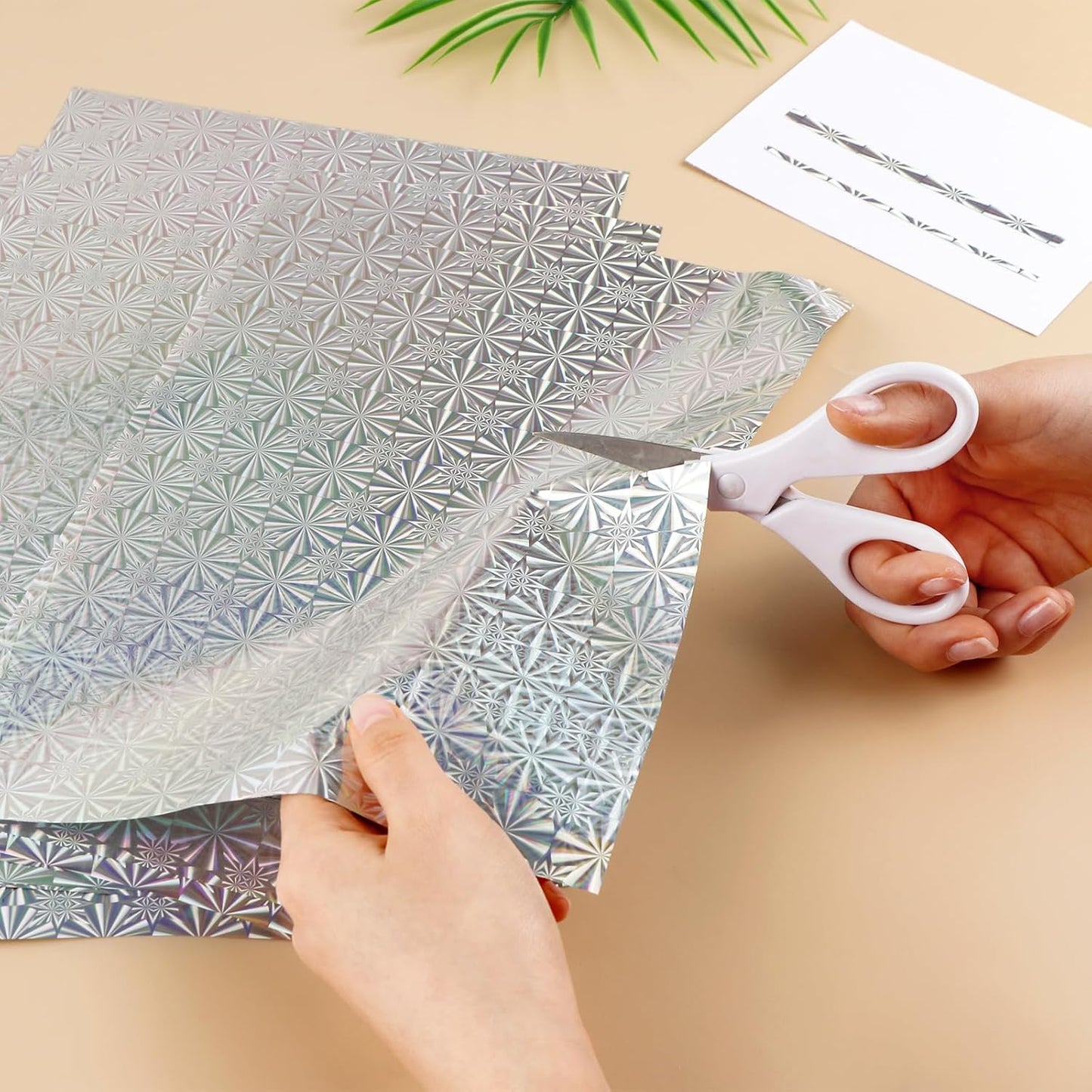 Briartw 20x29cm Hot Foil Paper 50 Sheets Pack Toner Reactive Foil Hot Stamping Foil Paper by Laser Printer and Laminator for Scrapbooking Craft Cardmaking DIY Album (Silver Snowflake, 50 Sheets)