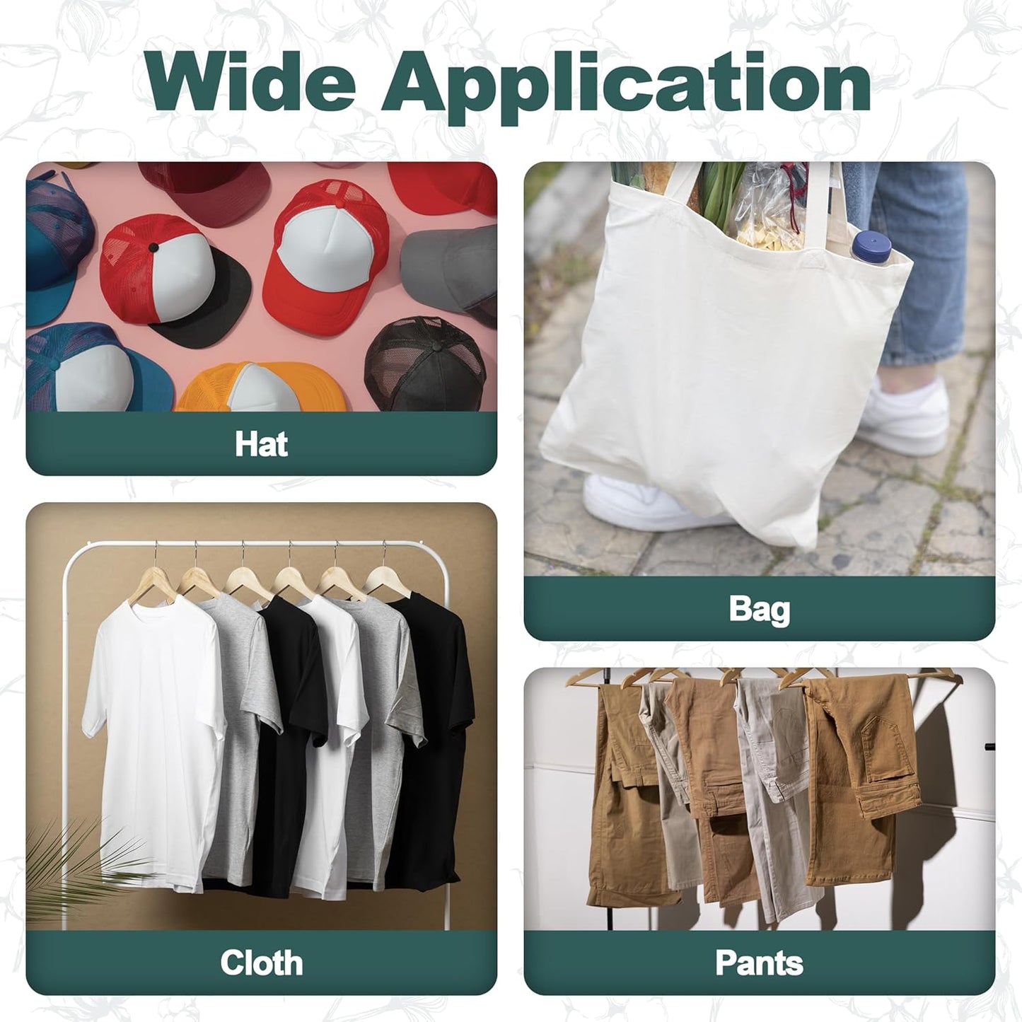 Iron on Patches for Clothes, 8 Pieces Patches for Cloth, 100% Cotton Fabric Patches for Clothing, Bag, Hat Repair, Clothing Repair Decorating Kit 3.7" by 4.9" (9.5 cm x 12.5 cm, Dark Grey)