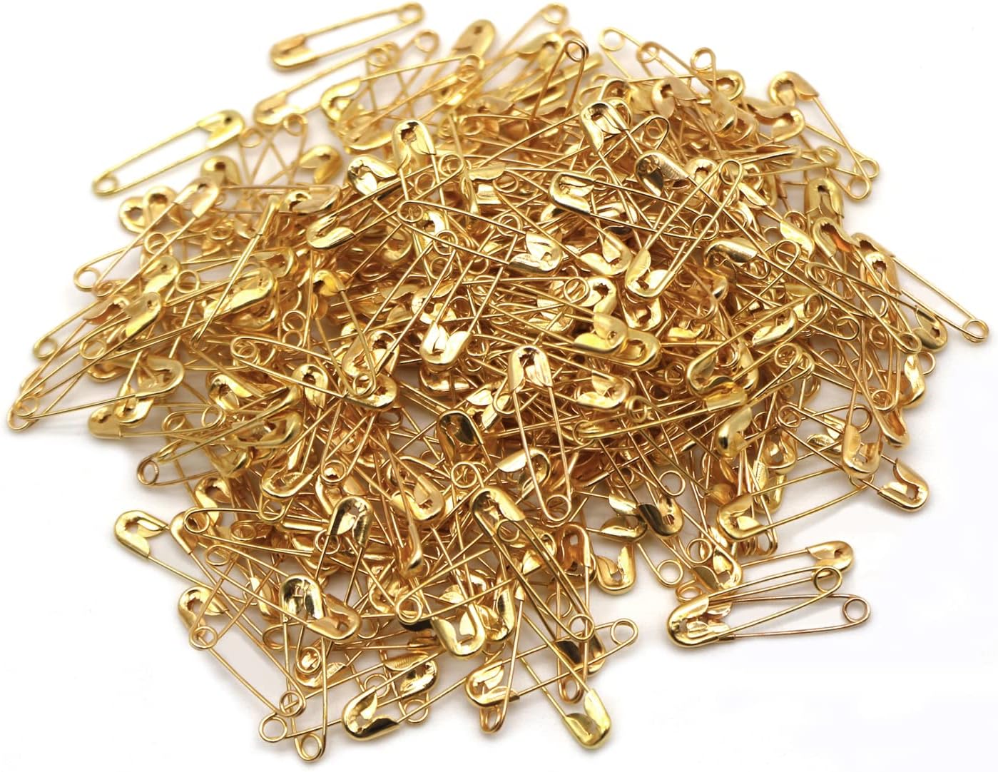 500PCS Safety Pins, 0.75Inch/19mm Small Safety pins, Rust Resistant Nickel Plated Steel Set for Crafting, Sewing, Rimming Fastening Clip Button for Garment Hang Tag (Gold)