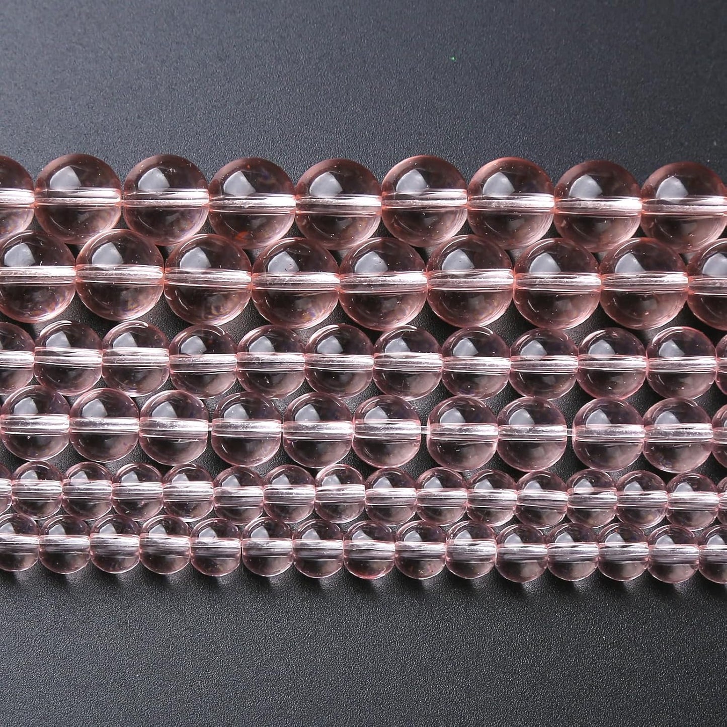 60pcs 6mm Pink Crystal Glass Beads Round Loose Spacer Beads for Jewelry Making DIY Bracelet Necklace Healing Power Stone Beads (Pink Crystal Glass, 6mm)