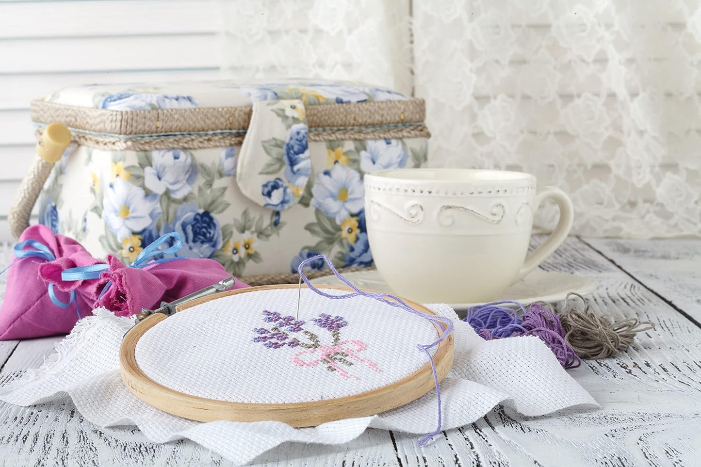 Aida Cloth 14 Count Cross Stitch Fabric,19×28inch (14CT, White)