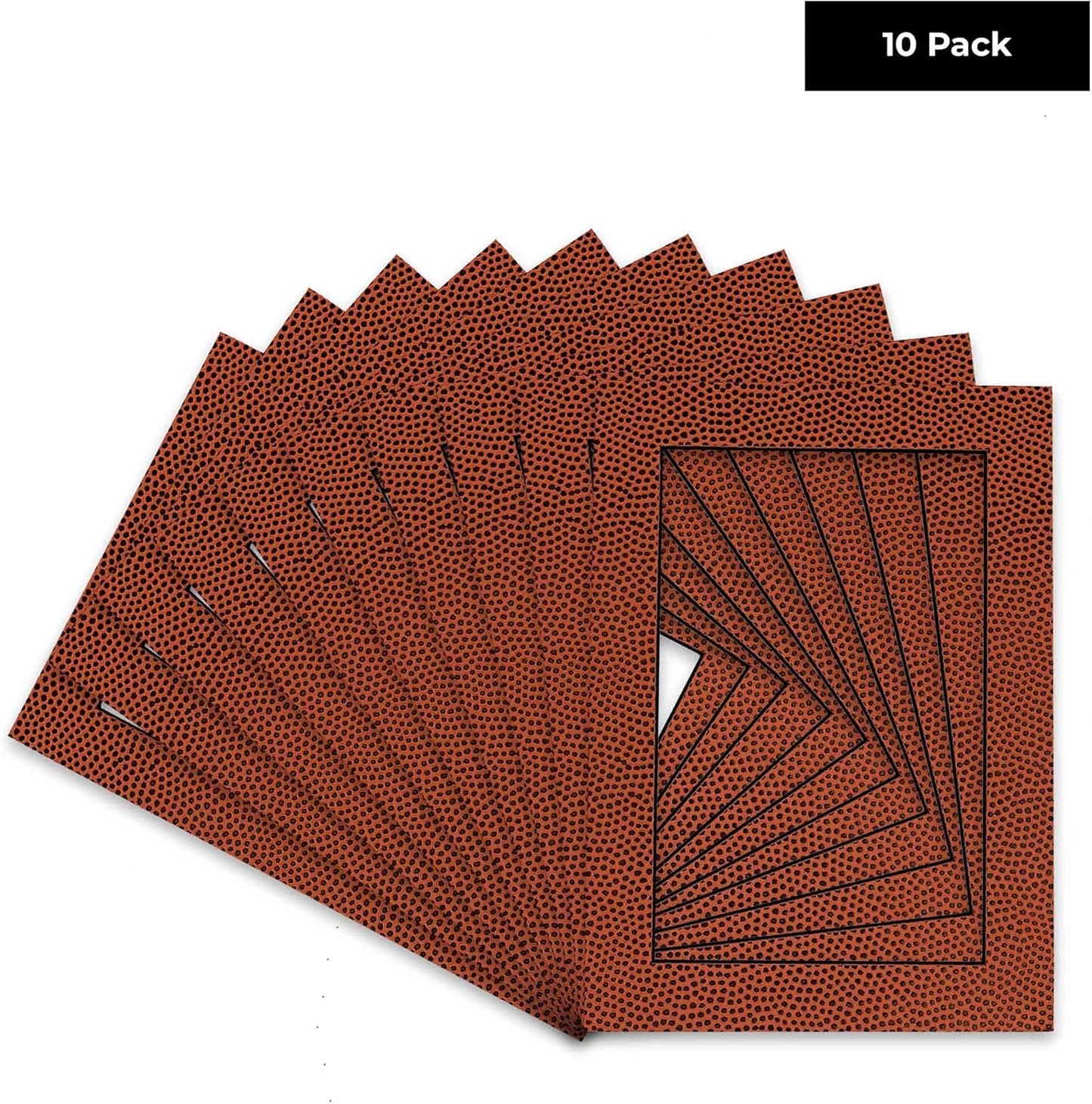 Poster Palooza Pack of TEN 8x10 Mats Bevel Cut for 6x8 Photos - Acid Free Football Texture Precut Matboards For Pictures, Photos, Framing - 4-ply Thickness