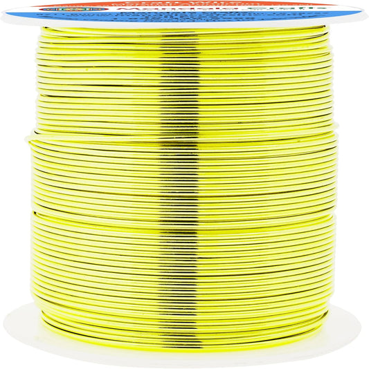 Mandala Crafts 20 Gauge Anodized Aluminum Craft Wire for Jewelry Making - 100 FT Colored Flexible Yellow Green Wire - Bendable for Bonsai Armature Crafting Sculpting