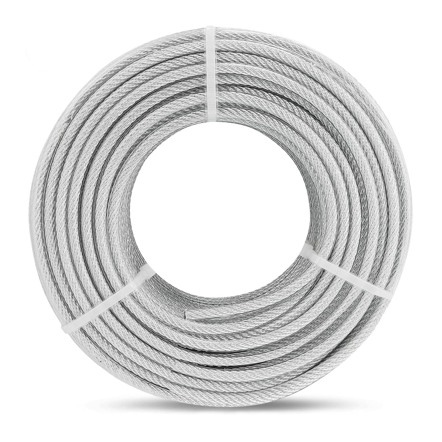 3/16" Wire Rope, 50Ft PVC Coated Steel Cable 7×7 Strand Core, Ideal Cable Railing System for Stair Handrail Balusters Porch Fence Deck, String Light Hanging, Clothesline, Curtains, Shade Sail