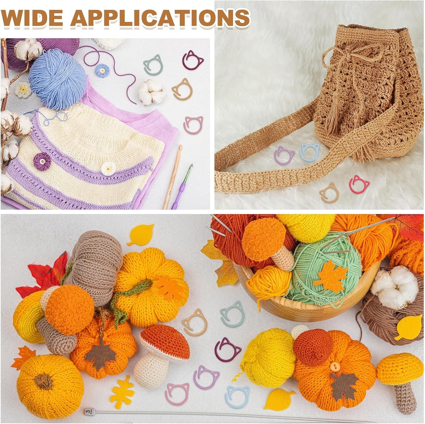 PATIKIL Cat Crochet Stitch Markers, 12 Pack Stitch Marker for Knitting Crocheting Supplies Cute Metal Spiral Knit Clip Ring Counters for Crochet Yarn DIY Crafts, Dusty Pink