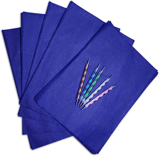 100 Sheets Carbon Transfer Paper,Blue Carbon Copy Paper Tracing Paper with 5pcs Double-end Embossing Stylus for Wood,Paper,Canvas and Other Art Surfaces (8.3 x 11.7 inch)