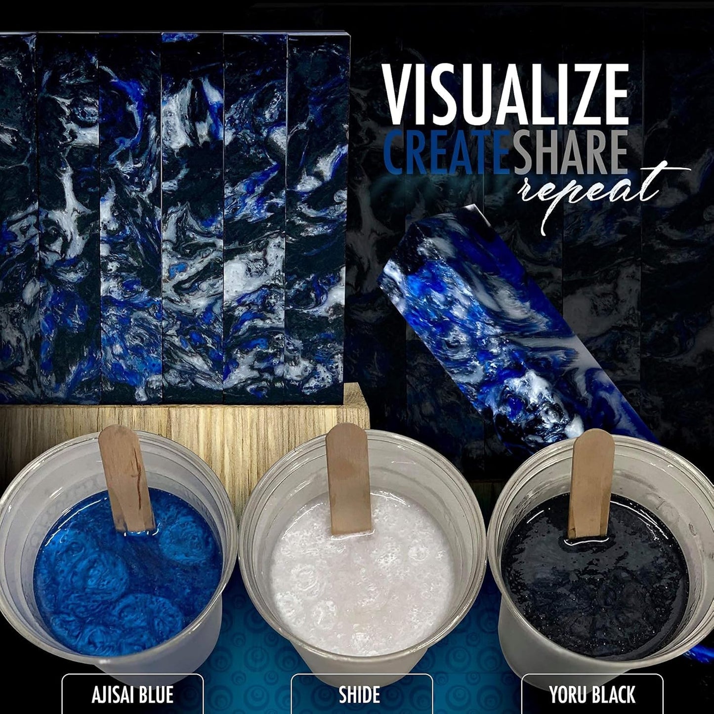 Eye Candy Pigments Premium Black Mica Powder - Yoru Black (25gr) - for Epoxy, Resin, Soap, Paint, Woodworking, Acrylic Pouring, Bath Bombs, Fishing Lures - DIY Arts and Crafts Additive