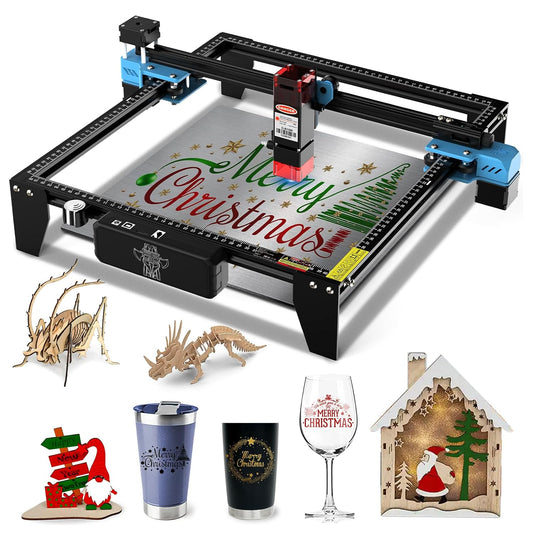 TTS-10 PRO 10000mW Laser Engraver Machine Usongshine 12Pcs DIY Unfinished Wooden Tool Engraving Machine for Usongshine Nema 17 Stepper Motor 42BYGH 500mm Honeycomb Laser Bed (10W)