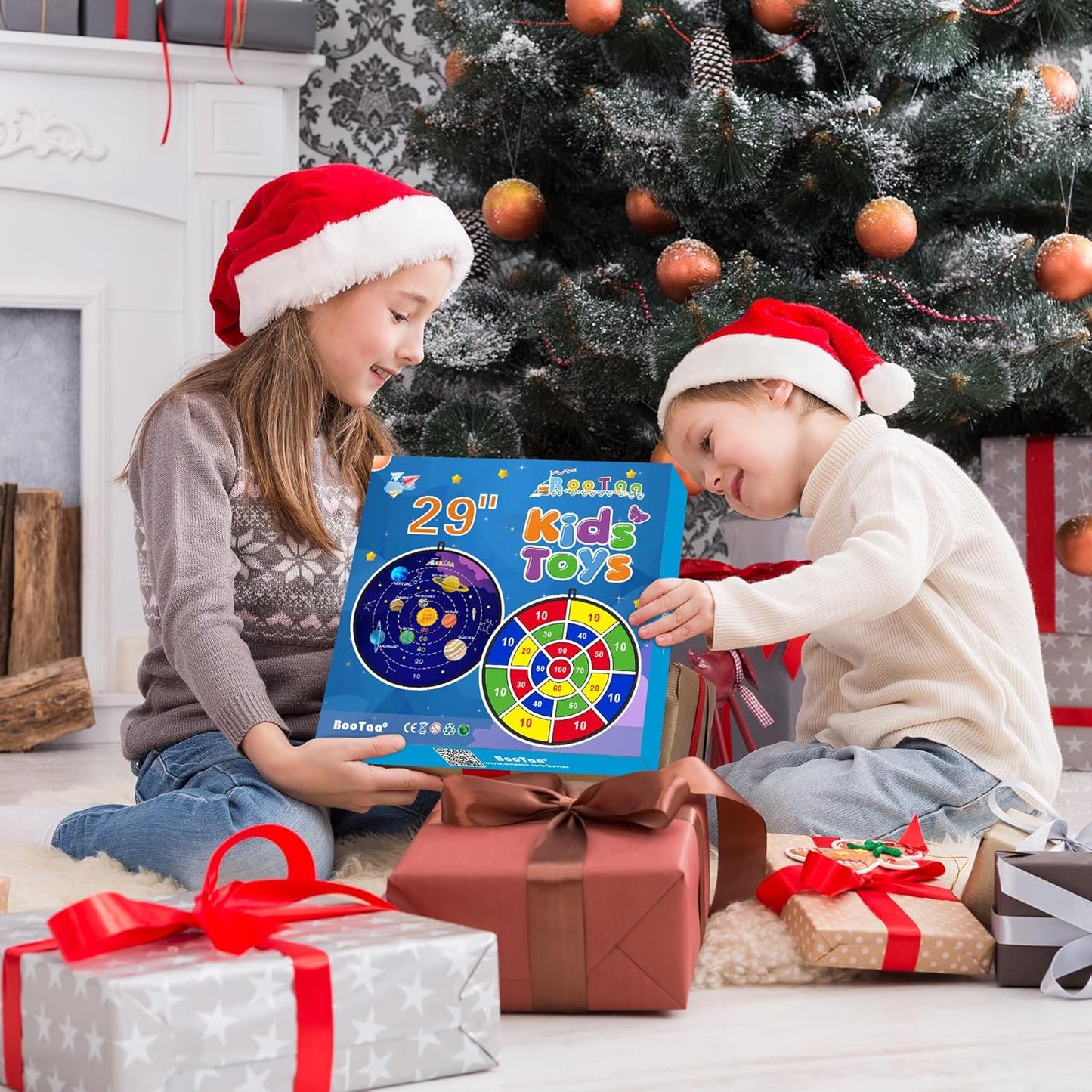 BooTaa 29" Large Dart Board for Kids, Kids Dart Board with Sticky Balls, Boys Toys, Indoor/Sport Outdoor Fun Party Play Game Toys, Birthday Gifts for 3 4 5 6 7 8 9 10 11 12 Year Old Boys Girls