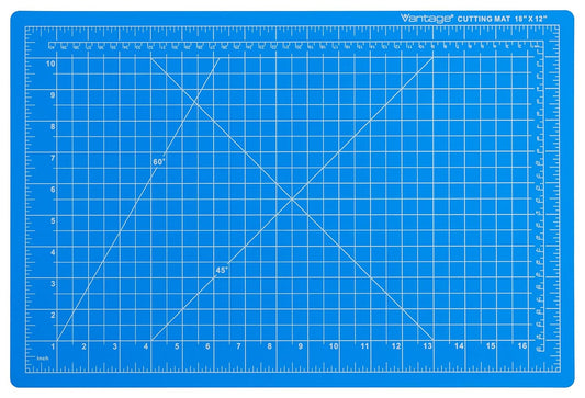 Dahle Vantage 10691 Premium Self-Healing Cutting Mat, 12"x18", 1/2" Grid, 5 Layers for Max Healing, Perfect for Crafts & Sewing, Blue