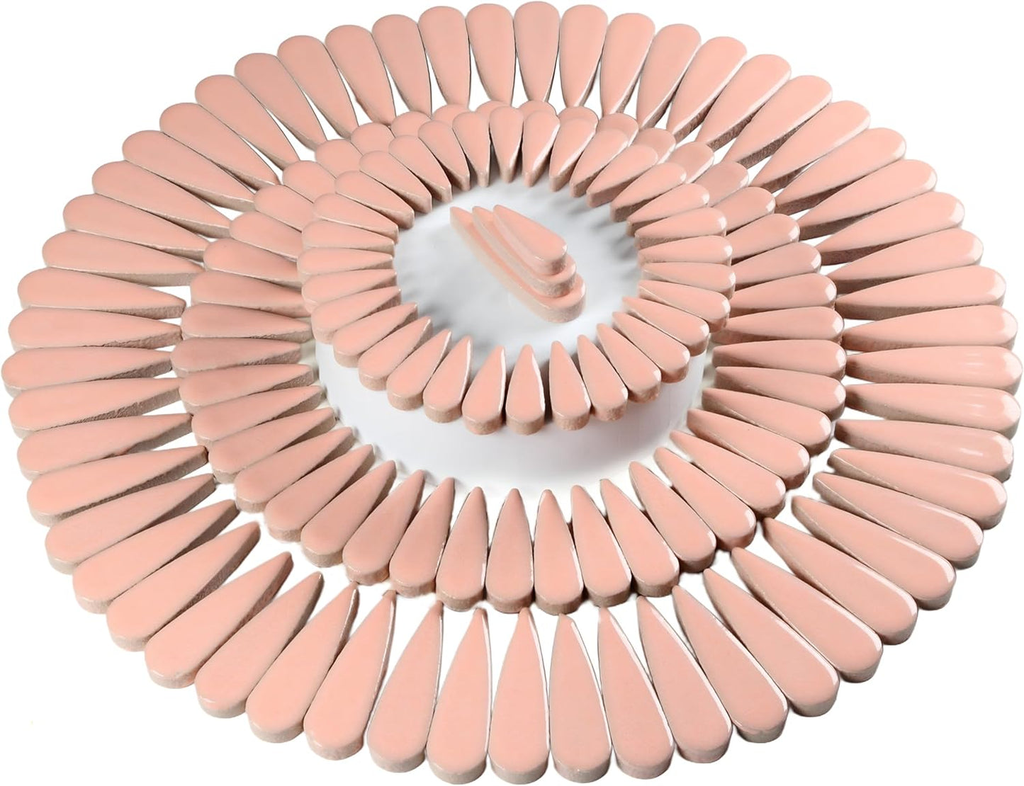 200g Petal Droplet Shaped Ceramic Mosaic Tiles for Crafts, Vibrant Colors, Ceramic Tiles for Mosaic Making Kits, DIY Arts and Crafts (Pink)