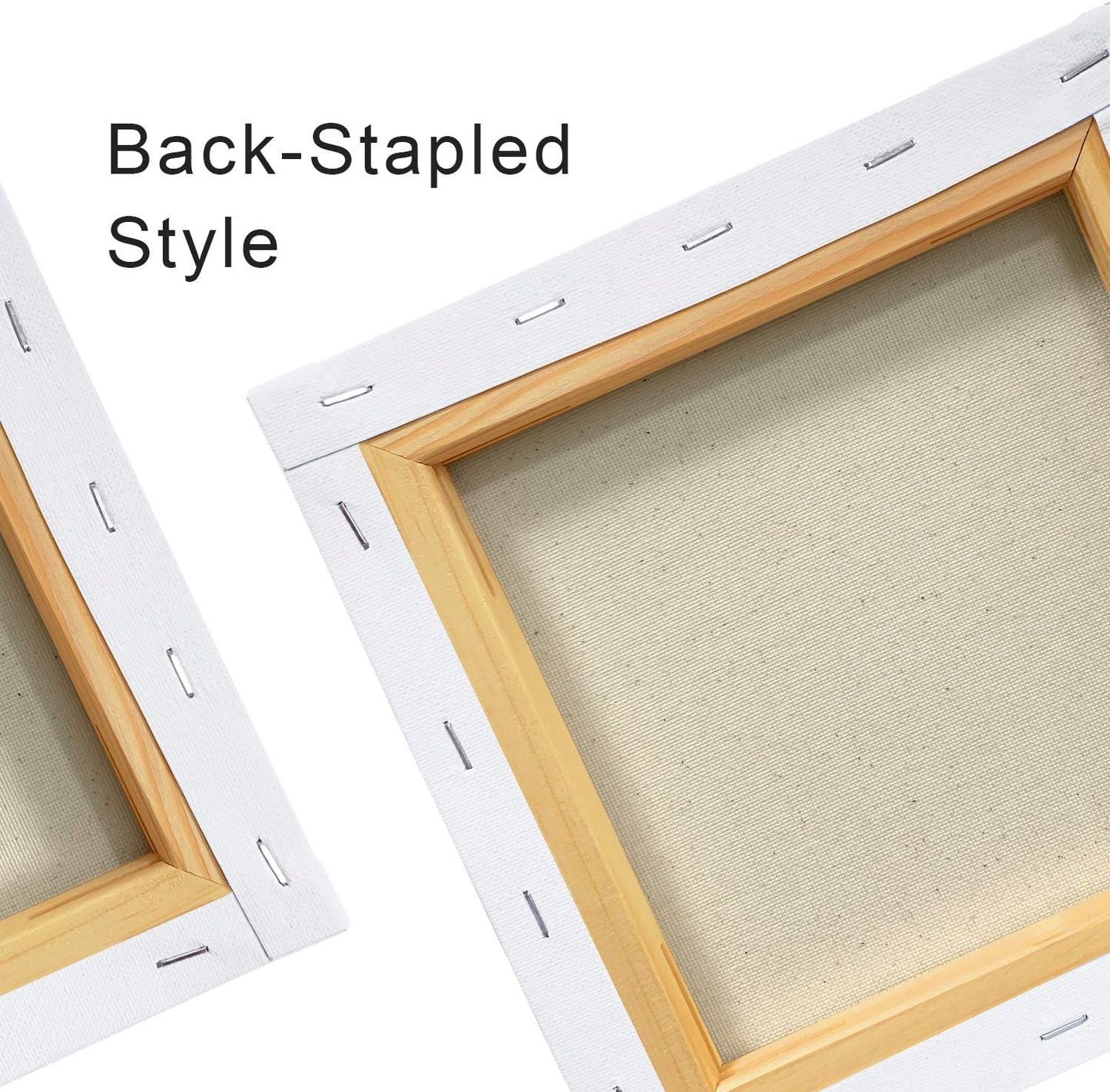 PHOENIX Stretched Canvas for Painting 8x8 Inch/7 Value Pack, 8 Oz Triple Primed 5/8 Inch Profile 100% Cotton White Blank Canvas, Square Framed Canvas for Oil Acrylic & Pouring Art