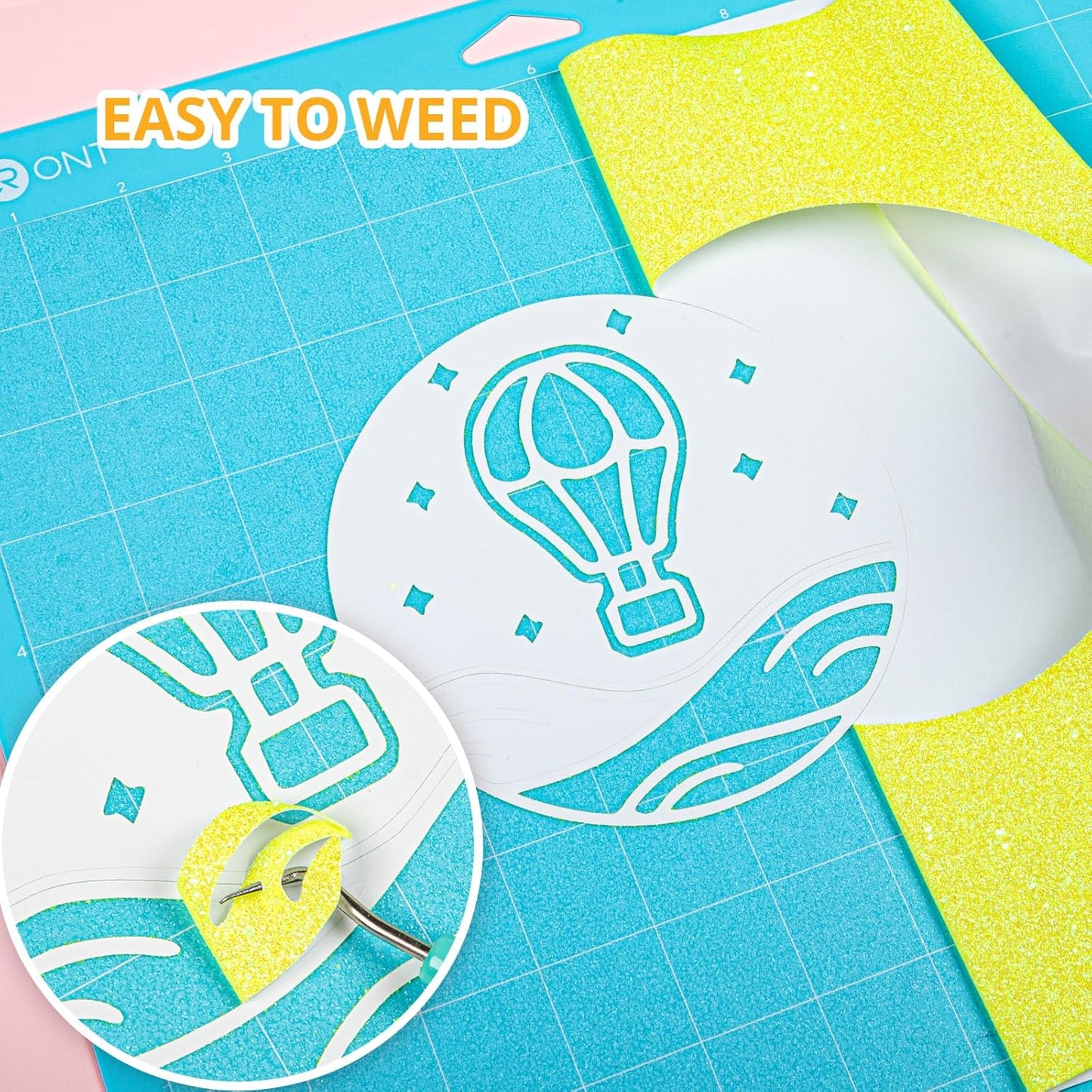 HTVRONT Glitter Heat Transfer Vinyl - 10" x 5FT Neon Lemon Yellow Glitter HTV Vinyl for T-Shirts, Neon Lemon Yellow Glitter Iron on Vinyl for All Cutter Machine