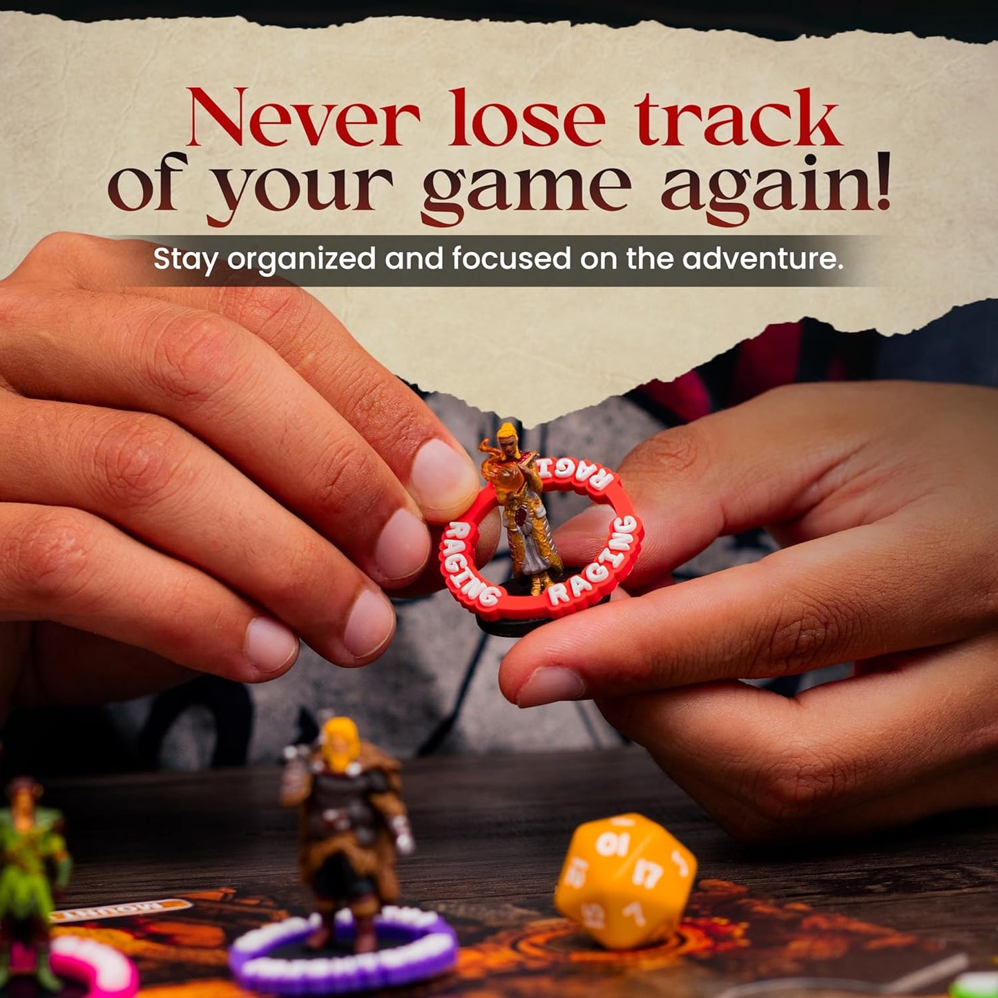 Futhark DND Condition Rings Set: 112 Vibrant DND Condition Markers to Eliminate Confusion - Great DND Gift in Exceptional Storage Box - RPG Accessories for Unforgettable Dungeons and Dragons Nights