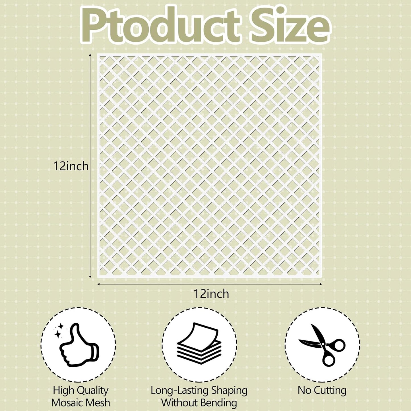 24 Pcs Mosaic Grid Tile Mesh with Adhesive Backing, 12x12 Inch Alkaline Resistant Fiberglass Sheets for DIY Installation, Crafts, Bathroom, Kitchen